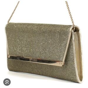 Jimmy Choo Metallic Sequin Gold Clutch